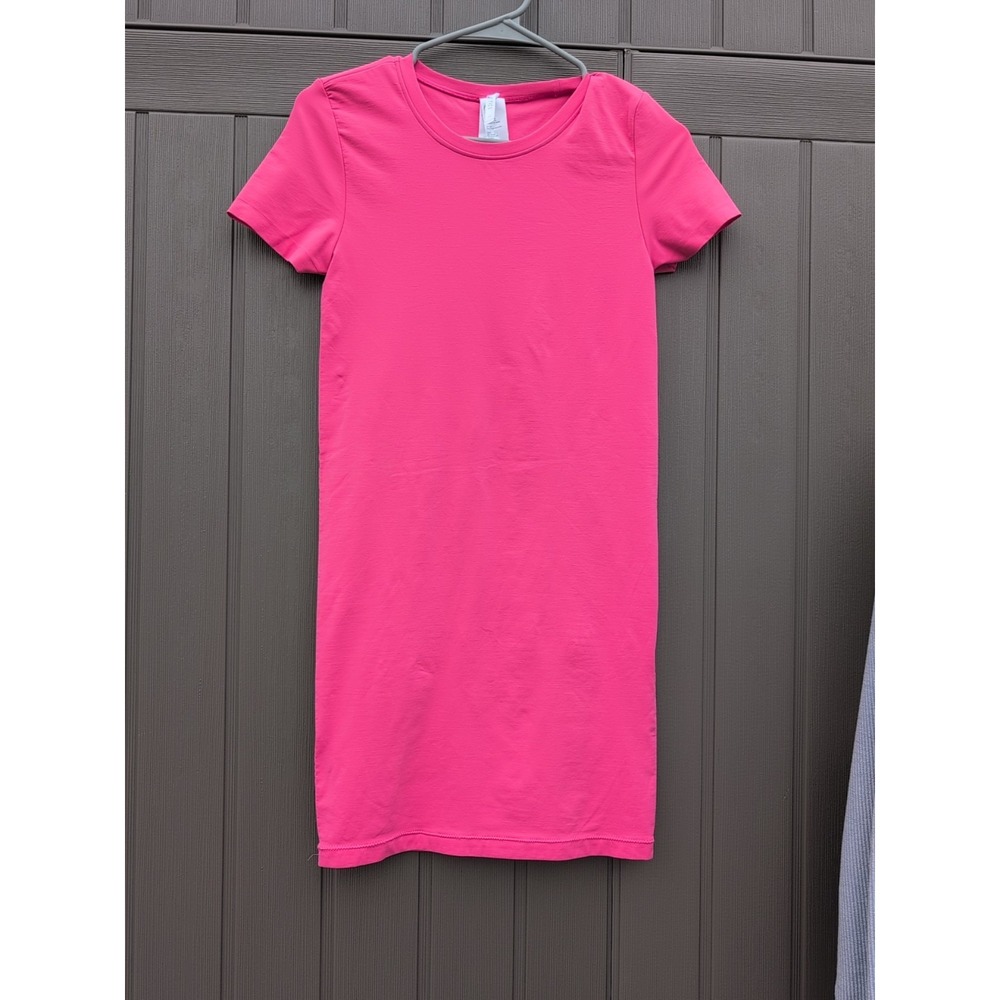 Fabletics Terry Short Sleeve Mini Dress Pink Women's Size Medium